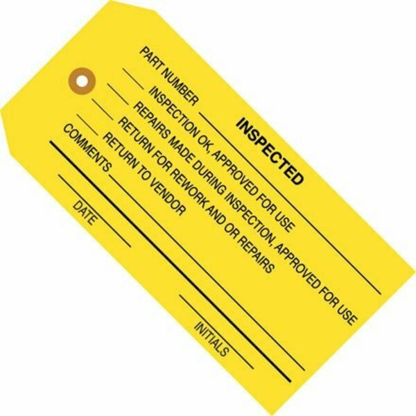 Bsc Preferred 4 3/4 x 2-3/8'' - ''Inspected'' Inspection Tags, 1000PK S-7243